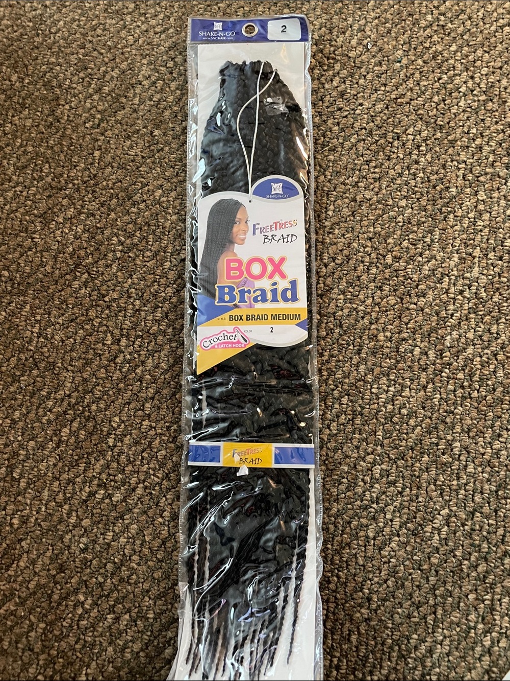 Freetress Box Braid Medium Synthetic Braiding Hair - Black